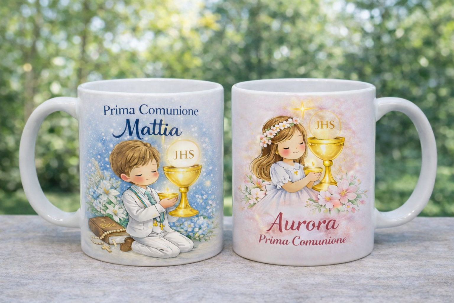 TAZZA PRIMA COMUNIONE BIMBA BIMBO