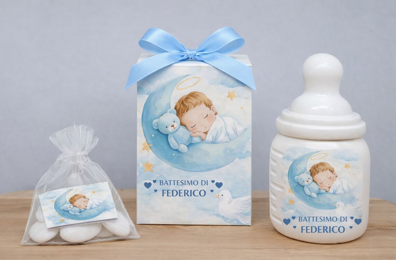 Battesimo Bimbo con Biberon Decorato