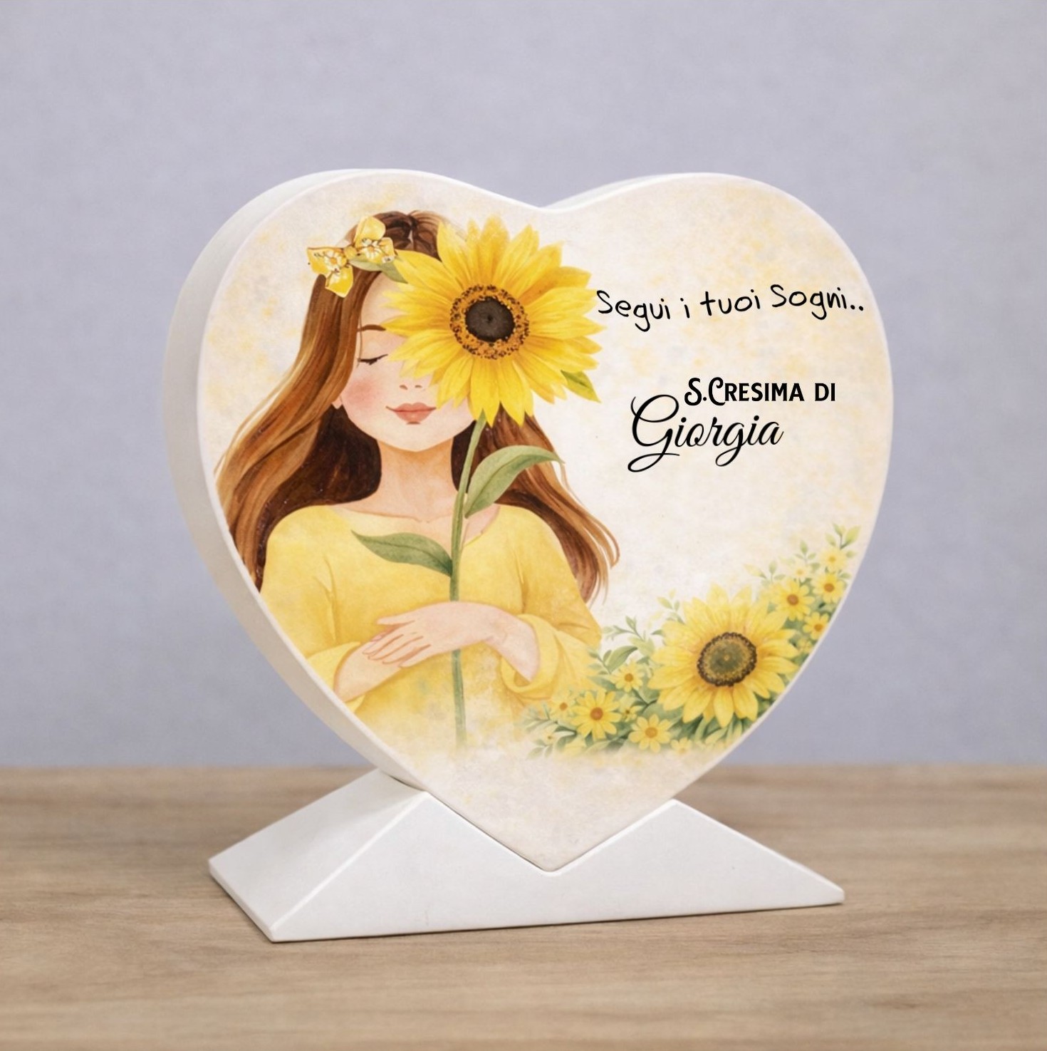 Cuore con base Cresima Comunione