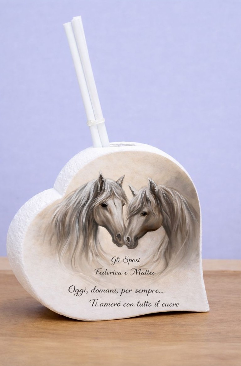 cuore profumatore sposi cavalli